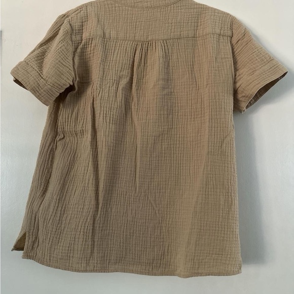 J. Crew Tan Gauze Short Sleeve Tunic Top - Picture 3 of 4